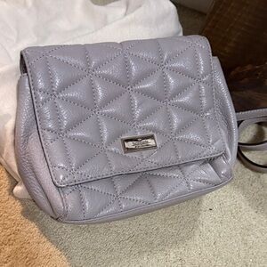 Kate Spade Emery Court Eliza Metallic Gray Quilted Crossbody Bag